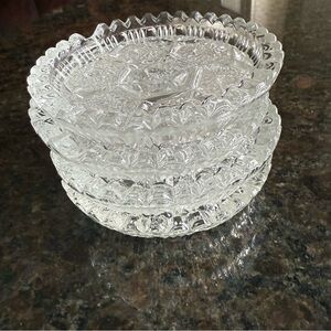 Vintage Crystal Glass Set of 4 Ashtrays